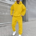 thumbnail image 4 of Rrunsv Men's Streetwear Sport Suits Clearance 2PCS Outfits Men's And Women's Sports Tracksuits Long Sleeve Pullover Hoodies Sweatshirt And Sweatpants Fall Winter Suit(Yellow,3XL), 4 of 4