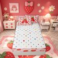 thumbnail image 4 of meiyoeat Strawberry Letter A Zipper Twin Comforter Sets with Fitted Sheet and 2 Pillowcases for Kids, Princess Buffalo Zipper Bedding Set for Bedroom, Pink, Polkadot Reversible, 4-Piece, 4 of 6