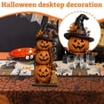 thumbnail image 6 of Layered Halloween Haunted House & Character Figurine Collection, Lighted Halloween Village Scene Decoration with Ghost Pumpkin Witch LED Lights, Tabletop Home Decor for Mantel Shelf Party Display, 6 of 6