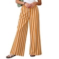 thumbnail image 3 of Abtuhar Women Pants Print Contrast Stripe Straight Leg Full Length Loose Elastic Waist Side Pockets Fashion Trousers, 3 of 5
