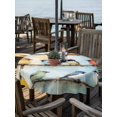 thumbnail image 2 of Outdoor Table Cloth with Umbrella Hole and Zipper, Colorful Birds Oil Painting Waterproof Round Tablecloth 60 Inch, Retro Spring Birds Animals Washable Table Cover for Outside Party Patio Picnic, 2 of 8