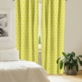 thumbnail image 2 of Vintage Curtains 2 Panels Set, Continuous Pattern with Floral Style Oriental Monochromatic Ornament, Window Drapes for Living Room Bedroom, 56"W X 84"L, Yellow and White, by Ambesonne, 2 of 5