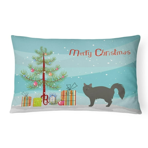 Carolines Treasures CK4663PW1216 Nebelung 3 Cat Merry Christmas Canvas Fabric Decorative Pillow, 12H x16W, multicolor