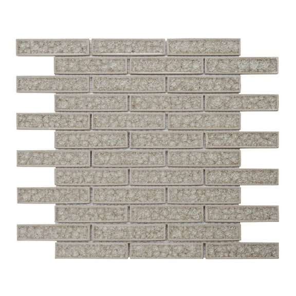 Modket TDH249CG Cream Beige Crackle Glass Brick Joint Mosaic Tile Kitchen Bath Wall Backsplash