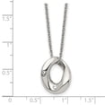 thumbnail image 4 of Collier en Cristal de 2 Cercles Ondulés Polis en Acier Inoxydable 18 Pouces, 4 of 4