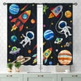 thumbnail image 3 of Kids Space Curtains for Boys Room, Cartoon Universe Galaxy Space Planet Astronaut Anime Boys Kids Girls Window Drapery Treatments for Bedroom Living Room Nursery 2 Panels, 27.5x36 Inch, 3 of 4