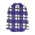 thumbnail image 7 of gbyLJF Women's Multicolor Checkered Jacket Mid-length Button Down Laple Long Sleeve Coats Loose Fit Flannel Jacket with Pockets, 7 of 7