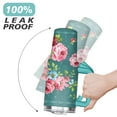 thumbnail image 6 of 40oz Pioneer Colorful Floral Stainless Steel Flip Straw Tumbler with Lid and Straw Spill Proof Travel Cup Double Wall Vacuum Insulated Coffee Mug with Handle Greenish-blue, 6 of 7