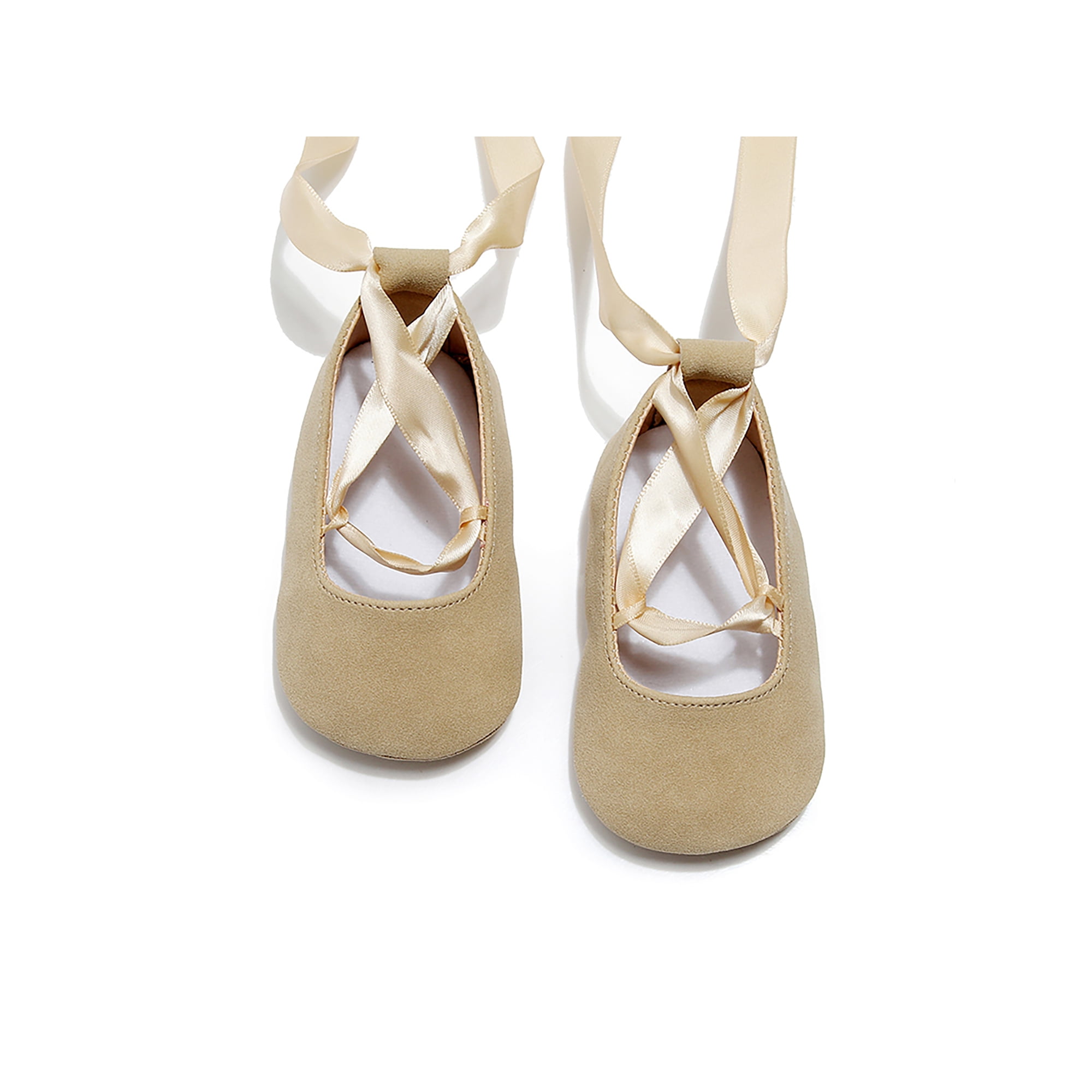 Woobling Toddler Girls Dance Shoes Lace Up Flats Princess Ballet Flat Comfort Loafers Performance Non slip Soft Sole Walking Shoe Beige 4C Walmart