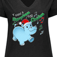 thumbnail image 4 of Inktastic I Want a Hippopotamus for Christmas Hippo in Santa Hat Women's Plus Size V-Neck T-Shirt, 4 of 5