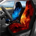thumbnail image 2 of Binienty 14 Pack Flame Print Vehicle Seat Covers Full Set with Car Steering Wheel Cover Non-Slip Armrest Cushion Pad Seat Belt Covers Waterproof Coasters Auto Interior Decor Set​, 2 of 7