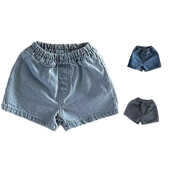 TBWNWG Boys Denim Shorts Casual Solid Toddler Classic Pants Summer Breathable Soft Blend Comfort Playwear,Size 2-3 Years