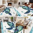 thumbnail image 5 of Blue Teal Coastal Turtle Area Rug 5x7 FT, Non Slip Bedroom Throw Carpet, Summer Beach Starfish Nautical Washable Soft Floor Carpet Non-Shedding Rug for Dining Room Bedside Classroom Desk, 5 of 9