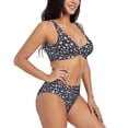 thumbnail image 2 of Kdxio Daisies Flowers Print Women's 2 Piece High Waisted Wrap Spaghetti Strap Summer Swimsuit Bikini Set-Small, 2 of 7