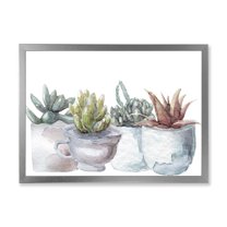 Designart 'Succulent and Cactus House Plants IV' Farmhouse Framed Art Print