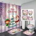 thumbnail image 6 of 4pcs Merry Christmas Shower Curtain Set,Red Farmhouse Christmas Shower Curtain,Non-Slip Bathroom Rugs,Toilet Cover,Bath Mat Winter Holiday Home Decor, 6 of 8