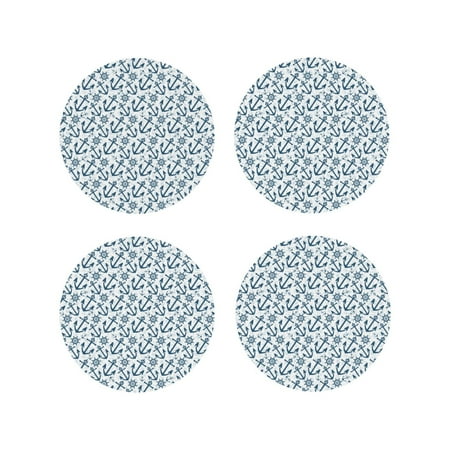 

Tideii Nautical Theme Anchors for Leather Coasters 4 Pieces Anti-fouling and Anti-scalding Decorative Coasters Suitable for Restaurants Kitchens Coffee Shops-Round Shape