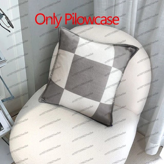 Manta de Cachemira a cuadros para camas, manta de lana de punto de lana, bufanda portátil para siesta, sofá, hogar y oficina, diseñador de marca