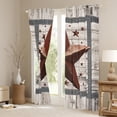 thumbnail image 3 of Manfei Texas Stars Curtains Pack of 2 (42x84 Each),Old Barn Door Curtains Blackout,Rustic Farmhouse Cabin Bedroom Curtains For Boys Kids,Super Cozy Room Decor, 3 of 6