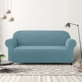 thumbnail image 6 of CHUN YI 1-Piece Checks Stretch Sofa Cover Slipcover Couch Cover, Loveseat, Smoky Blue, 6 of 6