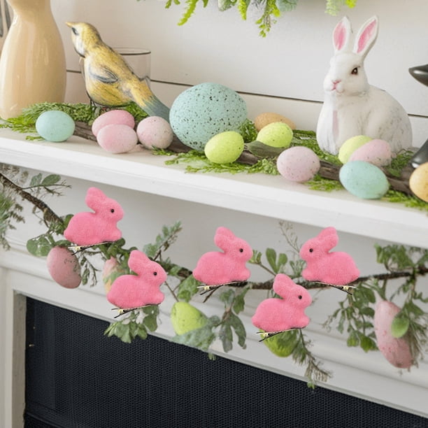 Clips de conejito de Pascua Festival Corona Escena Decoración Accesorios Espuma Color Flocado Clips de conejos Espuma deco ration