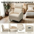 thumbnail image 5 of FunniHomi Recliner Chair Small Recliner Adjustable Reclining Chair Single Sofa with Padded Seat Backrest for Living Room Bedroom, Beige, 5 of 7