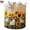 O, variant on Boho Floral Fabric Storage Hamper, Collapsible Soft Clothes Organizer Tote, Quilted Laundry Baskets, Portable Laundrys Basket for Nursery, Bedroom, Laundry Room,Clothes & Toys - Shape16 - Size S