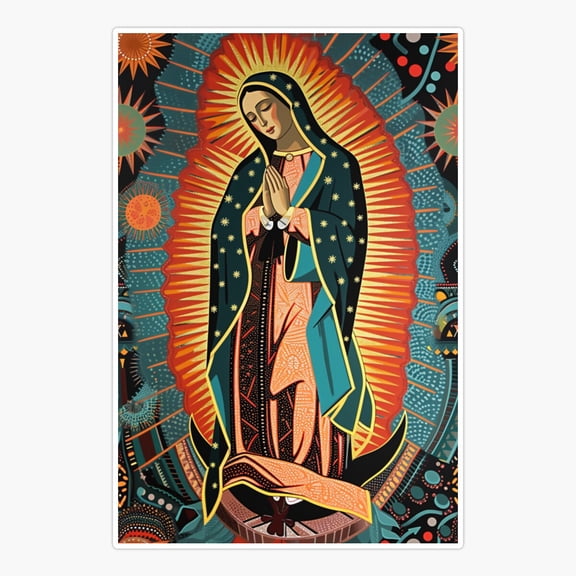 Our Lady Guadalupe Folk Art Sticker