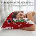 thumbnail image 5 of Red Snowman Christmas Pillow Covers, Linen Long Throw Pillow Case, Xmas Tree Gifts Snowflake Winter Holiday Pillow Protector Decorative Cushion Cover for Living Room/Bedroom 12" x 20", 5 of 8