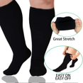 thumbnail image 5 of 3 Pairs Plus Size Copper Compression Socks for Women & Men Circulation 20-30 mmHg - Better Blood Flow, Swelling , Best Support for Medical, Running, Nursing, 5 of 7