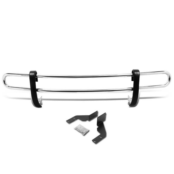 DNA Motoring RBG-014-SS For 2013 to 2016 Santa Fe Stainless Steel Double Bar Rear Bumper Protector Guard (Chrome) 14 15