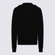Rick Owens Black Wool Hooded Zip Sweater (Men's)
