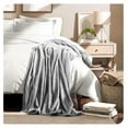 thumbnail image 3 of Fleece Microplush Blanket - Extra Long - Lightweight Throw for Bed, Sofa, Couch, Movie Night, Camping, and Travel - Ultra Soft Warm Blanket (Twin/Twin XL, Light Grey), 3 of 9