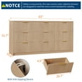 thumbnail image 3 of Commode de Rangement Cannelée Rétro Mi-Siècle, Grande Unité en Bois à 8-9 Tiroirs Convenant comme Armoire de Chevet et Meuble d'Organisation de Couloir, 3 of 8