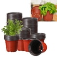 thumbnail image 1 of Cokden 130 Pcs 10cm Plastic Plant Nursery Seed Pots Plastic Plant Pots Seed Starting Pot for Fruit Vegetable Plant Succulents Seedlings Cuttings with 20 PCS Random Colored Plant Labels Red, 1 of 4
