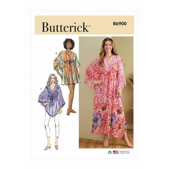 Butterick Sewing Pattern 6900 Caftans B5 (8-10-12-14-16)