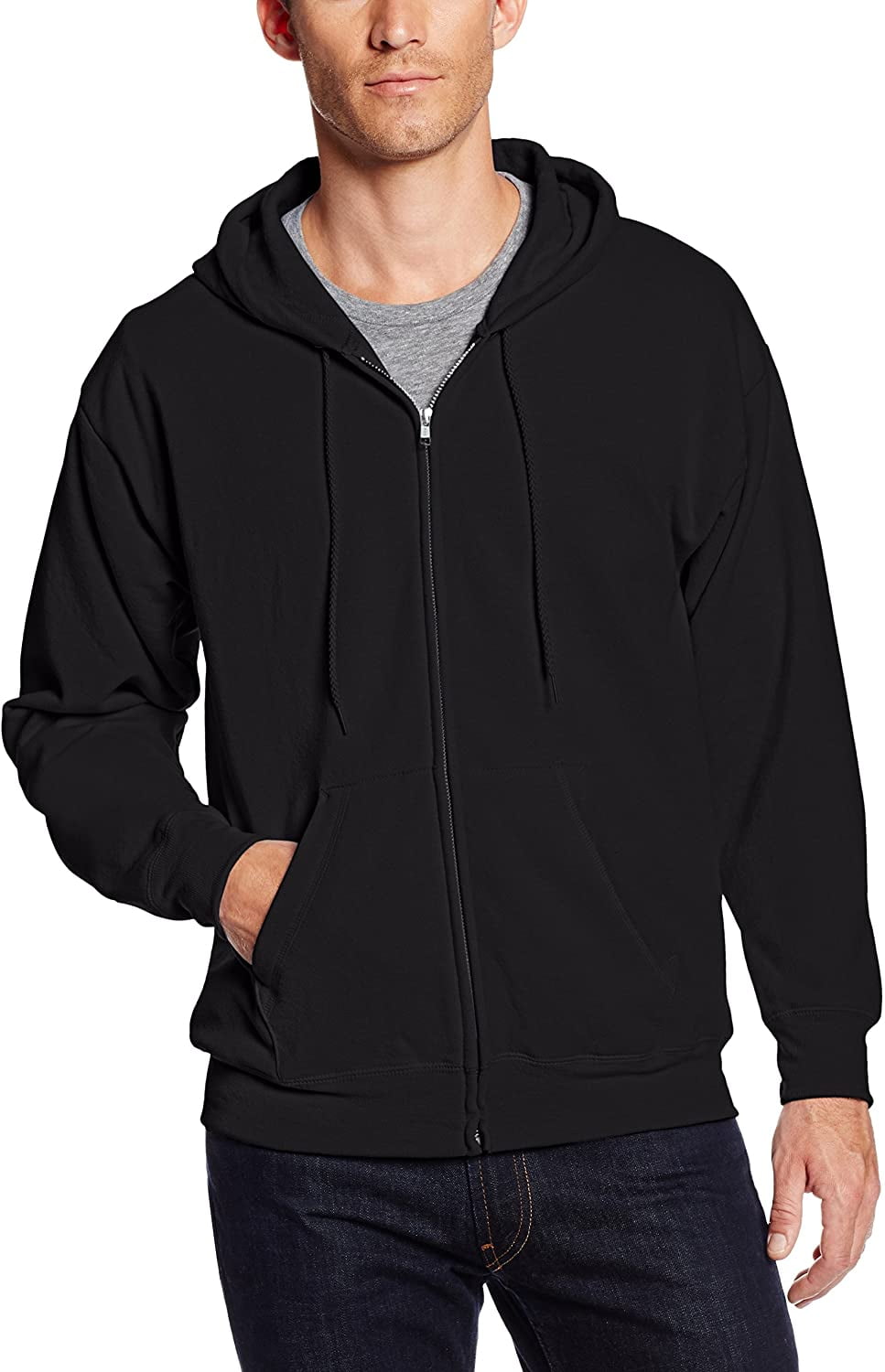hanes men's zip hoodie
