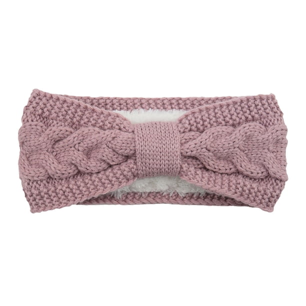 Sonducket Diademas tejidas con lazo elástico, forro polar de ganchillo, ajustable, ancha, cálida, calentador de orejas, diadema, regalos para mujer Accesorio para el cabello Taro morado Sonducket AP009571-14B