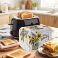 thumbnail image 3 of Toaster Cover 4 Slice, Sunflower Dustproof Bakeware Oven Protector with Top Hook, Spring Floral Summer Botanical Vintage Waterproof Small Kitchen Appliance Toasters Dust Cover, 12"x11"x8", 3 of 9