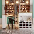 thumbnail image 1 of U_Style-CA 73" Bar Cabinet & Bar Table with Extendable Countertop on Wheels, Wine Rack & Glass Holder, 1 Door, 5 Drawers & Side Storage, for Home Bar & Dining Room (Chairs Not Included), 1 of 18
