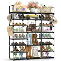 VTRIN Shoe Rack with Covers Shoe and Boot Storage Cabinet 8 Tier 28-35  Pairs Shoe Rack Organizer for Entryway Closet Garage Heavy Duty Free  Standing