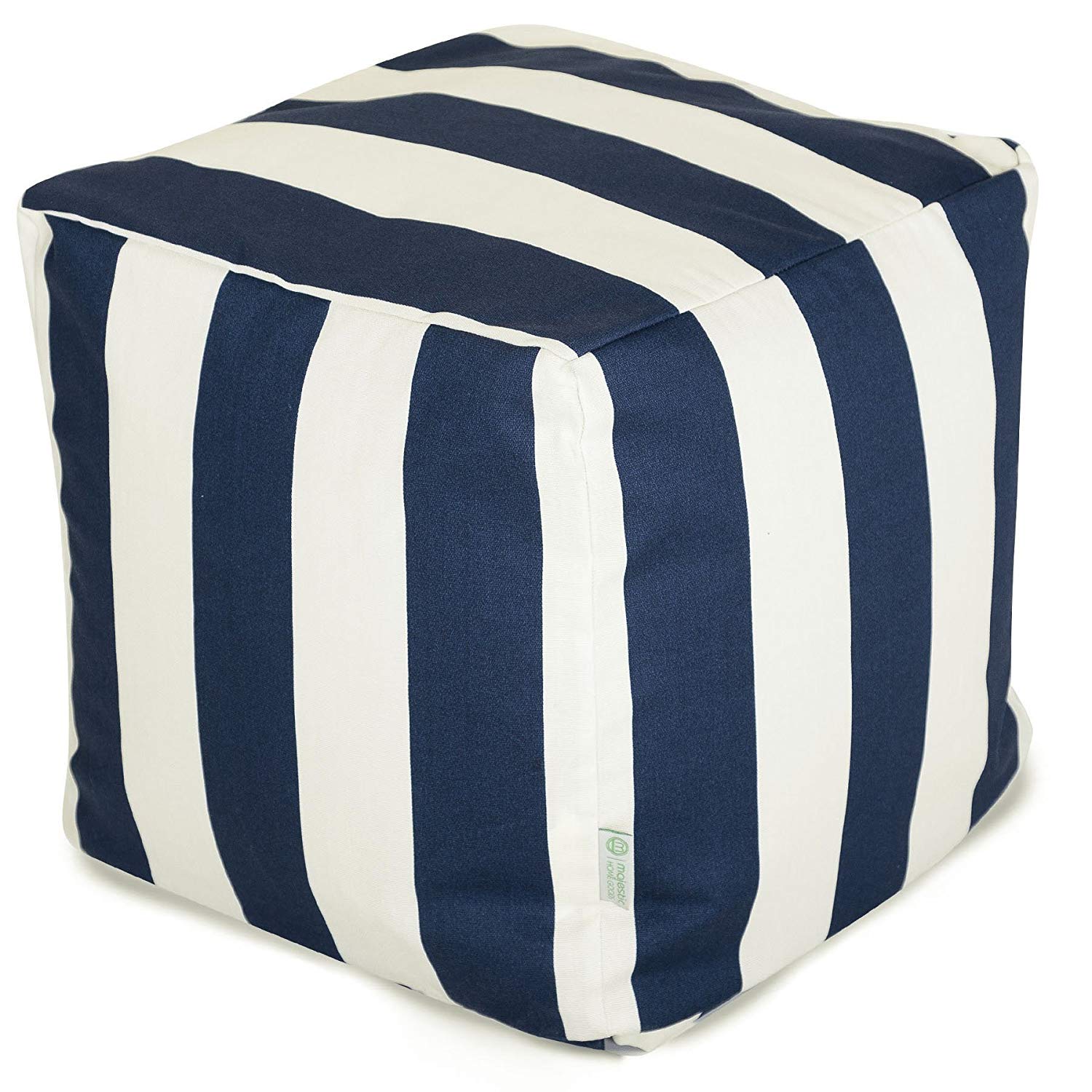 Majestic Home Goods Vertical Stripe Indoor/Outdoor Ottoman Pouf Cube