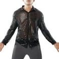 thumbnail image 6 of Ana Mens Sparkly Sequins Party Dance Shirts Retro 70s Disco Nightclub Shirt Tops, 6 of 9