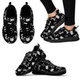 thumbnail image 1 of Zapatillas cómodas de marca con diseño de gatito/gato negro de dibujos animados, zapatillas blancas con cordones, zapatillas casuales planas para mujer, 1 of 6
