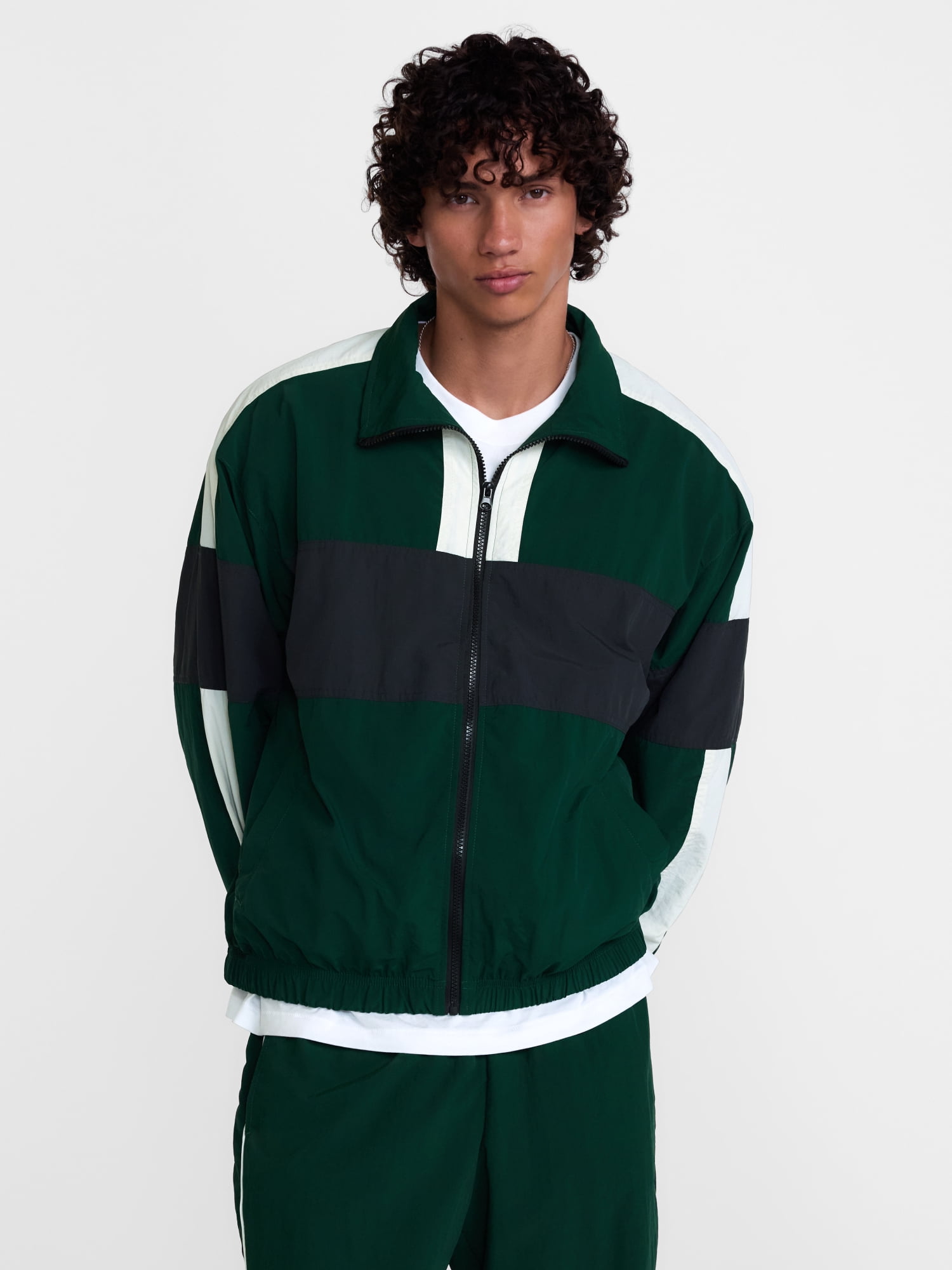 No Boundaries Windbreaker Jacket with Long Sleeves, Men's XS-4XLT