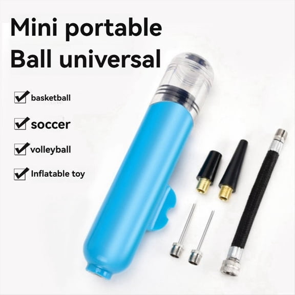 Two-Way Mini Pump Football Basketball Volleyball Toy Swimming Ring Life Jacket Inflatable Portable Pump Blue