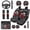 Skull Red Rose, variant on Yuyamidu Halloween Skull 14 Pcs Car Seat Covers with Steering Wheel Cover,Seat Belt Covers Cup Holder with Keychain,Novelty Automotive Protector Set Unverisal Fit Cars SUV Turcks