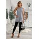 thumbnail image 3 of ABPHQTO Camiseta de Tirantes Larga de Mujer Color Gris Liso con Bolsillos, 3 of 5