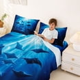 thumbnail image 3 of Feelyou Fish Underwater World Queen Sheet Sets for Boys Girls, Cartoon Marine Animal Ocean Bed Set, Navy, 4pcs, 3 of 5