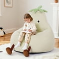 thumbnail image 6 of edx Bean Bag Chair for Kids, Soft Faux Rabbit Fur Fabric, Removable Washable Cover, Eggplant Lazy Chair for Bedroom Living Room, 24 Inch, Beige, 6 of 7